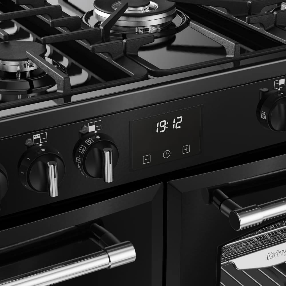 100cm Dual Fuel Belling Range Cooker, Black, A Rated - Farmhouse 100DF - London Houseware - 9