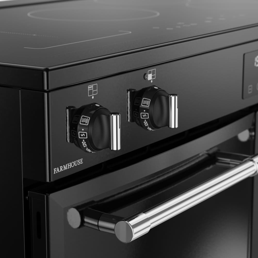 100cm Ceramic Belling Range Cooker, Black, A Rated - RCA FARMHOUSE 100E - London Houseware - 5