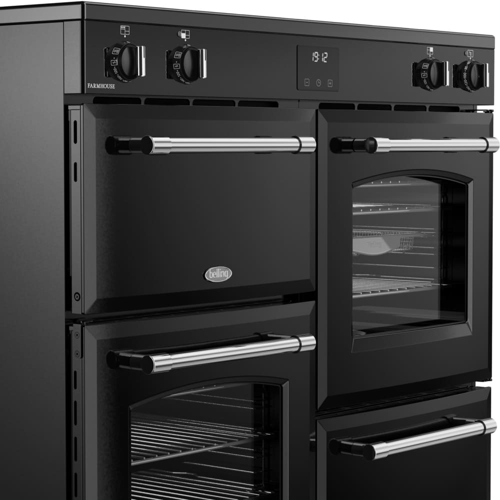 100cm Ceramic Belling Range Cooker, Black, A Rated - RCA FARMHOUSE 100E - London Houseware - 6