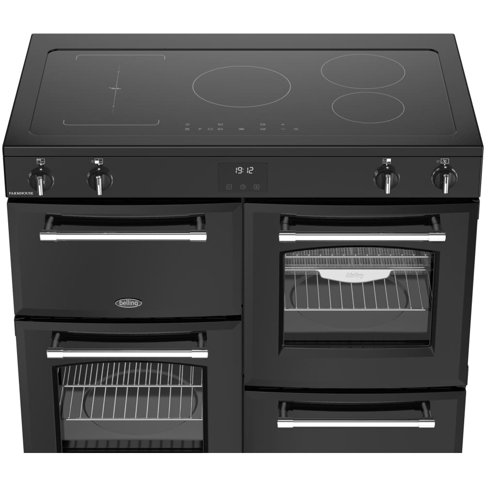 100cm Ceramic Belling Range Cooker, Black, A Rated - RCA FARMHOUSE 100E - London Houseware - 7