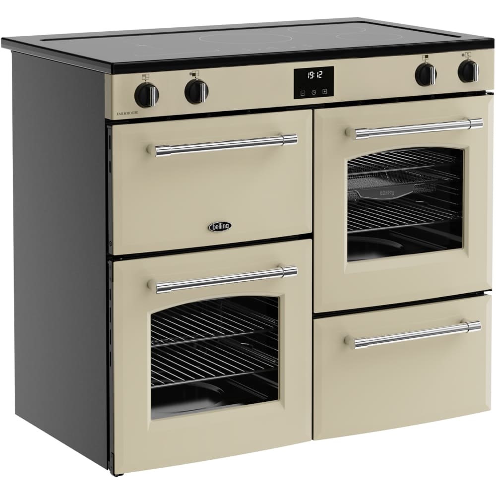 100cm Ceramic Belling Range Cooker, Cream, A Rated - RCA FARMHOUSE 100E - London Houseware - 3