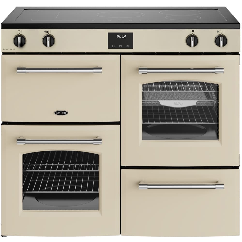 100cm Ceramic Belling Range Cooker, Cream, A Rated - RCA FARMHOUSE 100E - London Houseware - 1