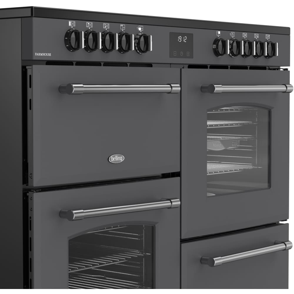 110cm Ceramic Belling Range Cooker, Grey, A Rated - RCA FARMHOUSE 110E - London Houseware - 6