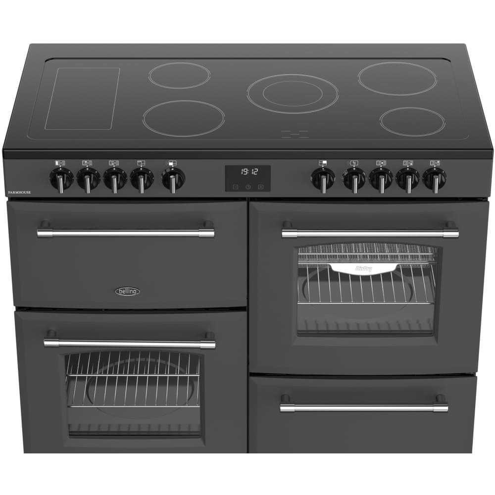 110cm Ceramic Belling Range Cooker, Grey, A Rated - RCA FARMHOUSE 110E - London Houseware - 3