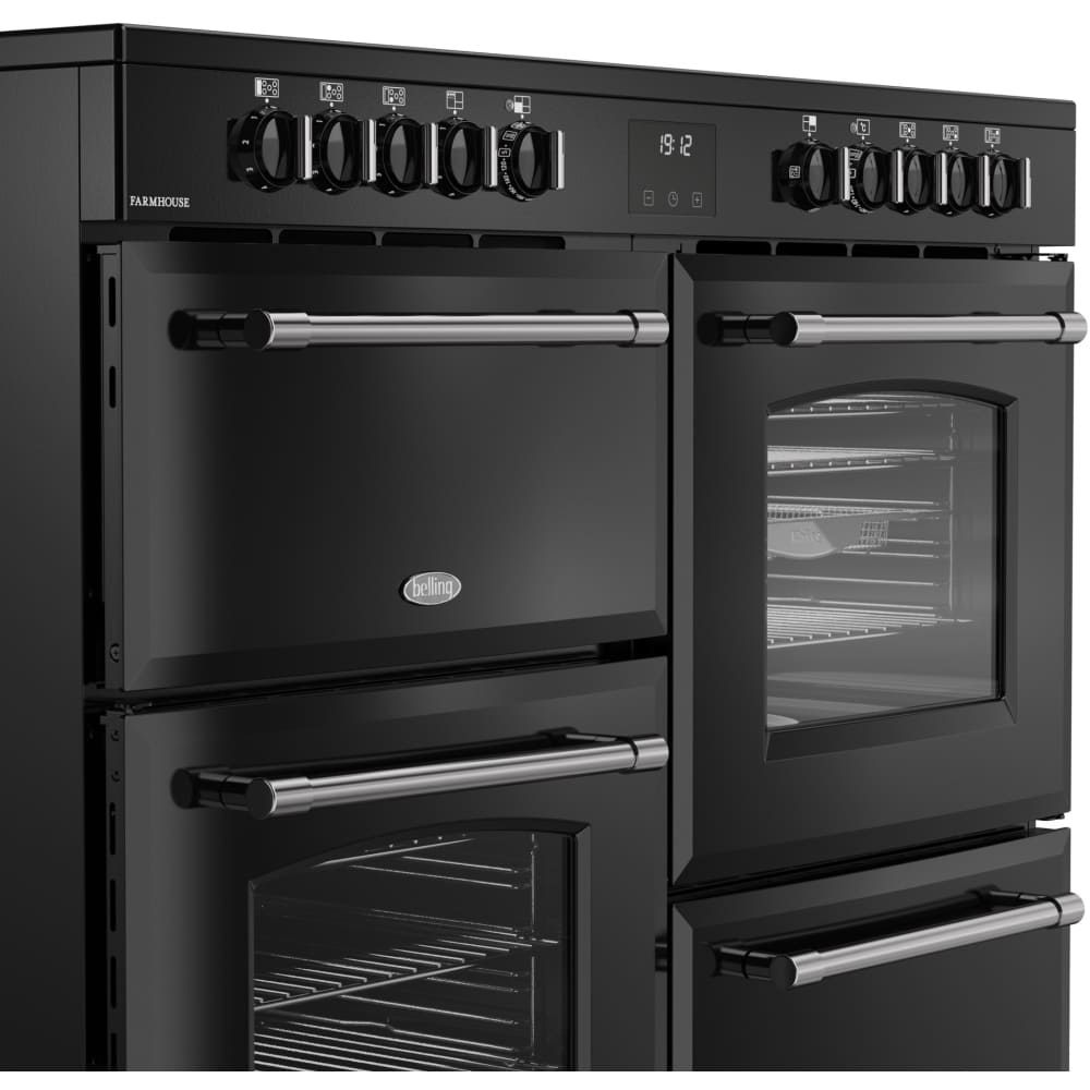 110cm Ceramic Belling Range Cooker, Black, A Rated - RCA FARMHOUSE 110E - London Houseware - 6