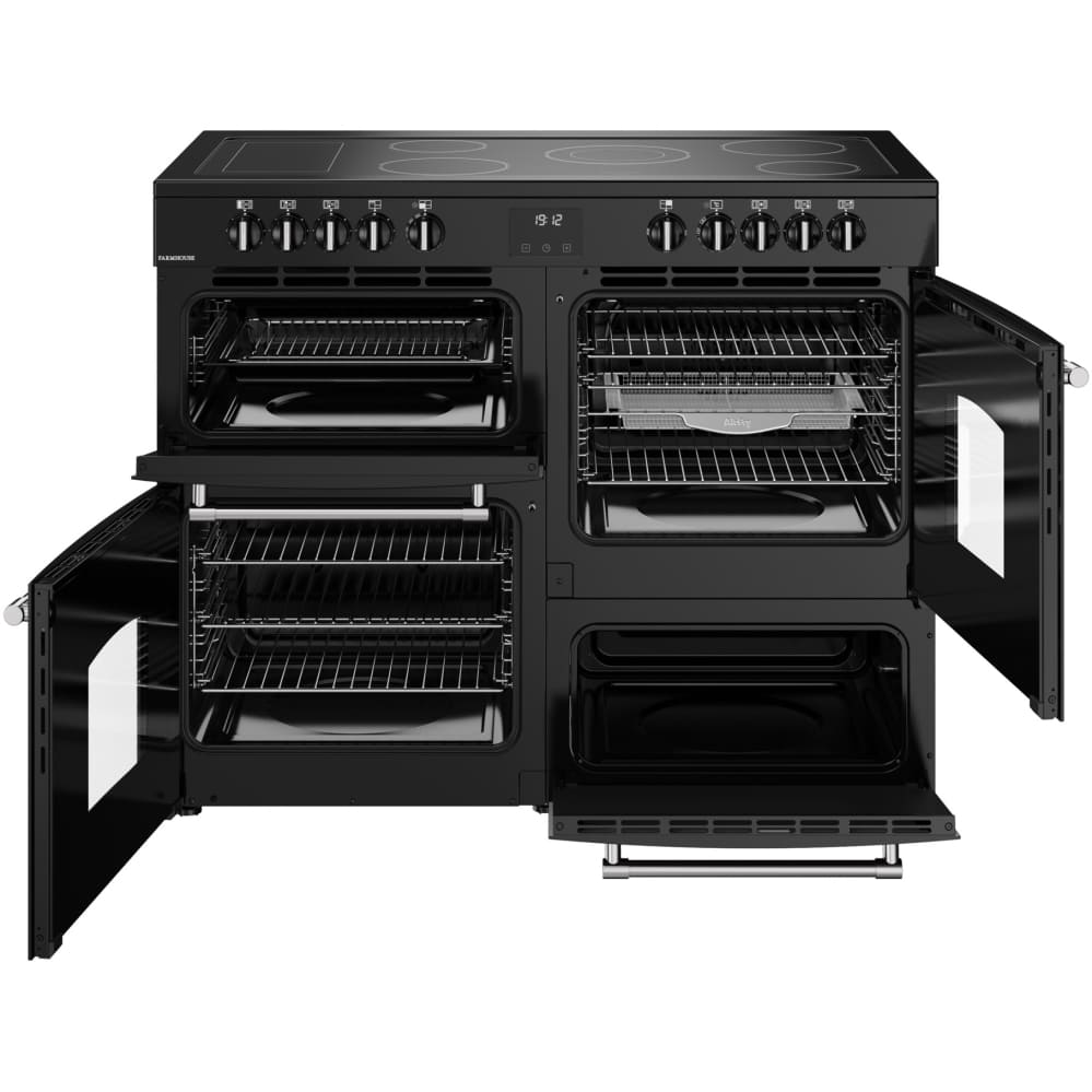 110cm Ceramic Belling Range Cooker, Black, A Rated - RCA FARMHOUSE 110E - London Houseware - 7