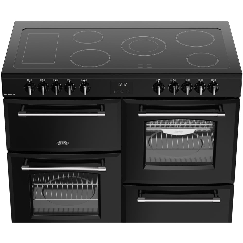 110cm Ceramic Belling Range Cooker, Black, A Rated - RCA FARMHOUSE 110E - London Houseware - 3