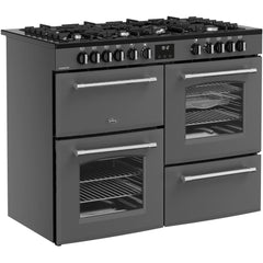 110cm Dual Fuel Belling Range Cooker, Grey, A Rated - Farmhouse 110 DF - London Houseware - 2