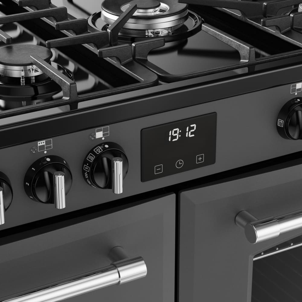 110cm Dual Fuel Belling Range Cooker, Grey, A Rated - Farmhouse 110 DF - London Houseware - 7