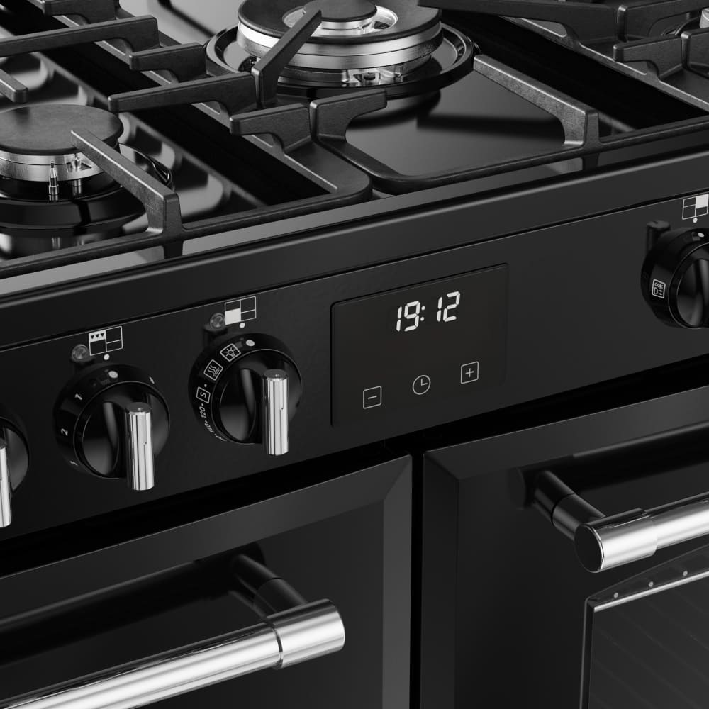 110cm Dual Fuel Belling Range Cooker, Black, A Rated - RCA FARMHOUSE 110DF - London Houseware - 8