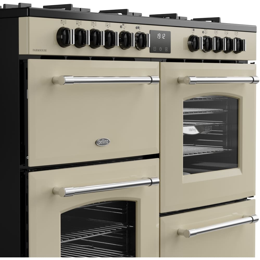 110cm Dual Fuel Belling Range Cooker, Cream, A Rated - RCA FARMHOUSE 110DF - London Houseware - 6