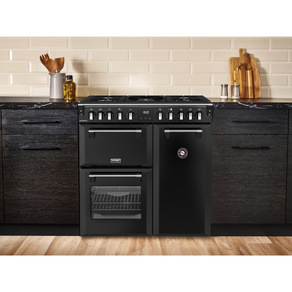 90cm Dual Fuel Stoves Range Cooker, Black, A Rated - RCA RICH 90DF BLK - London Houseware - 8