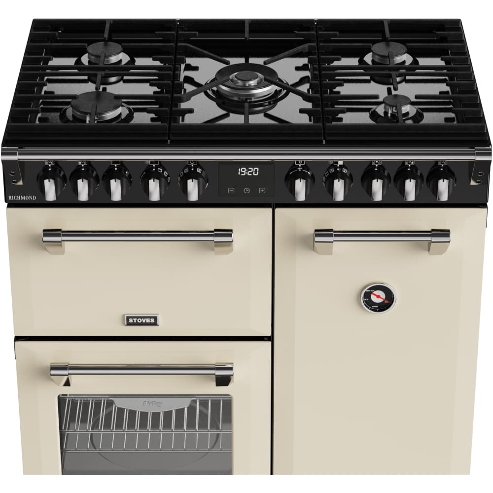 90cm Dual Fuel Stoves Range Cooker, Cream, A Rated - RCA RICH 90DF CRM - London Houseware - 3