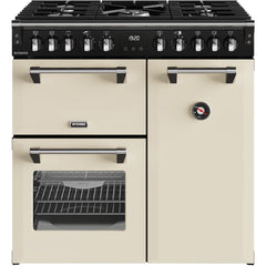 90cm Dual Fuel Stoves Range Cooker, Cream, A Rated - RCA RICH 90DF CRM - London Houseware - 1