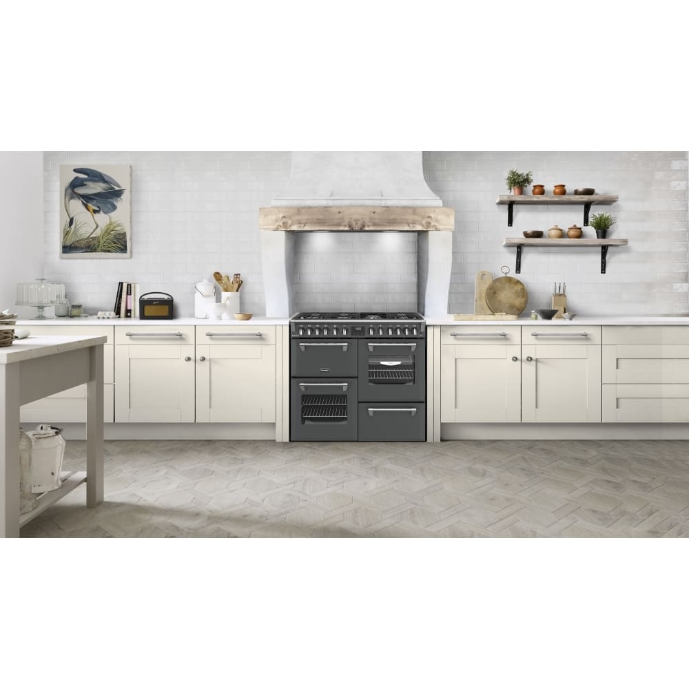 100cm Dual Fuel Stoves Range Cooker, Grey, A Rated - Richmond 100DF - London Houseware - 10