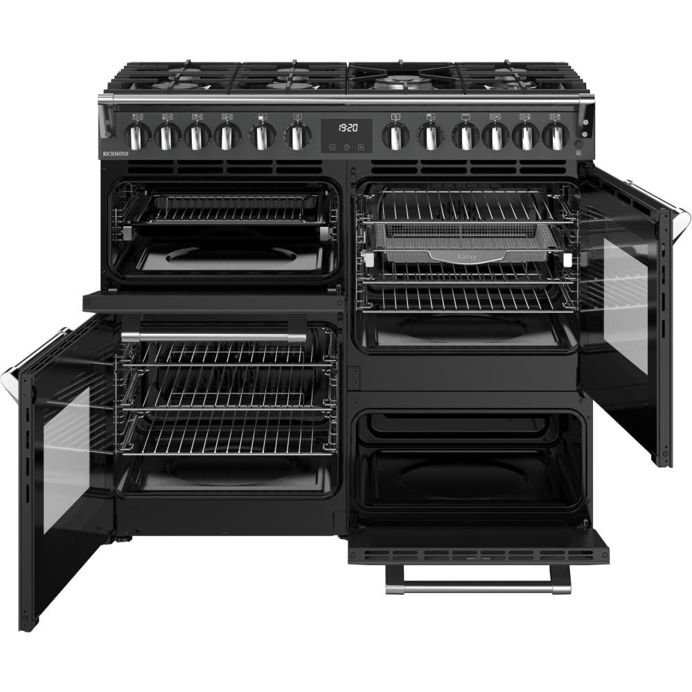 100cm Dual Fuel Stoves Range Cooker, Grey, A Rated - Richmond 100DF - London Houseware - 6