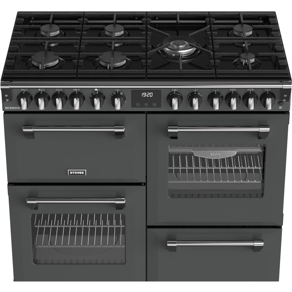 100cm Dual Fuel Stoves Range Cooker, Grey, A Rated - Richmond 100DF - London Houseware - 7