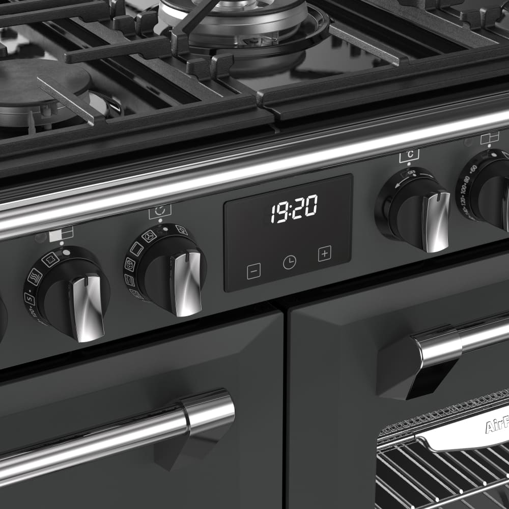 100cm Dual Fuel Stoves Range Cooker, Grey, A Rated - Richmond 100DF - London Houseware - 11