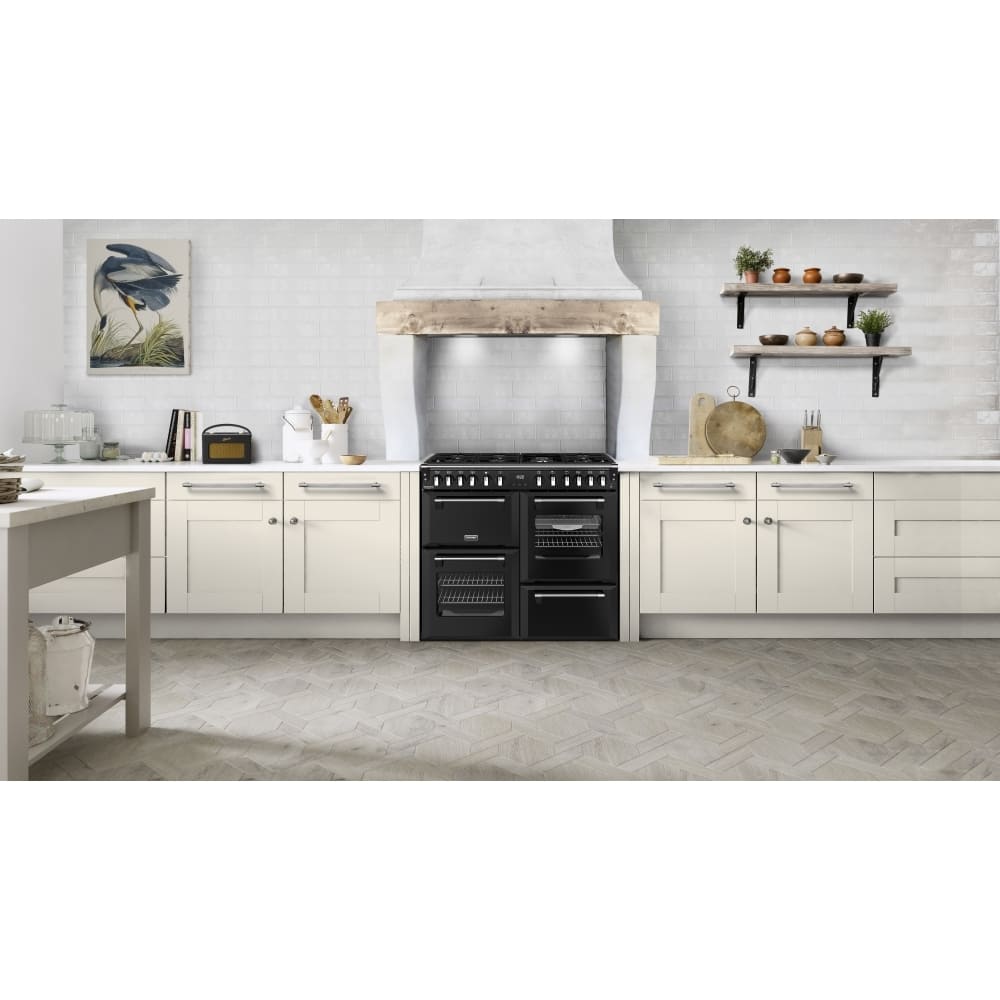 100cm Dual Fuel Stoves Range Cooker, Black, A Rated - Richmond 100DF - London Houseware - 9