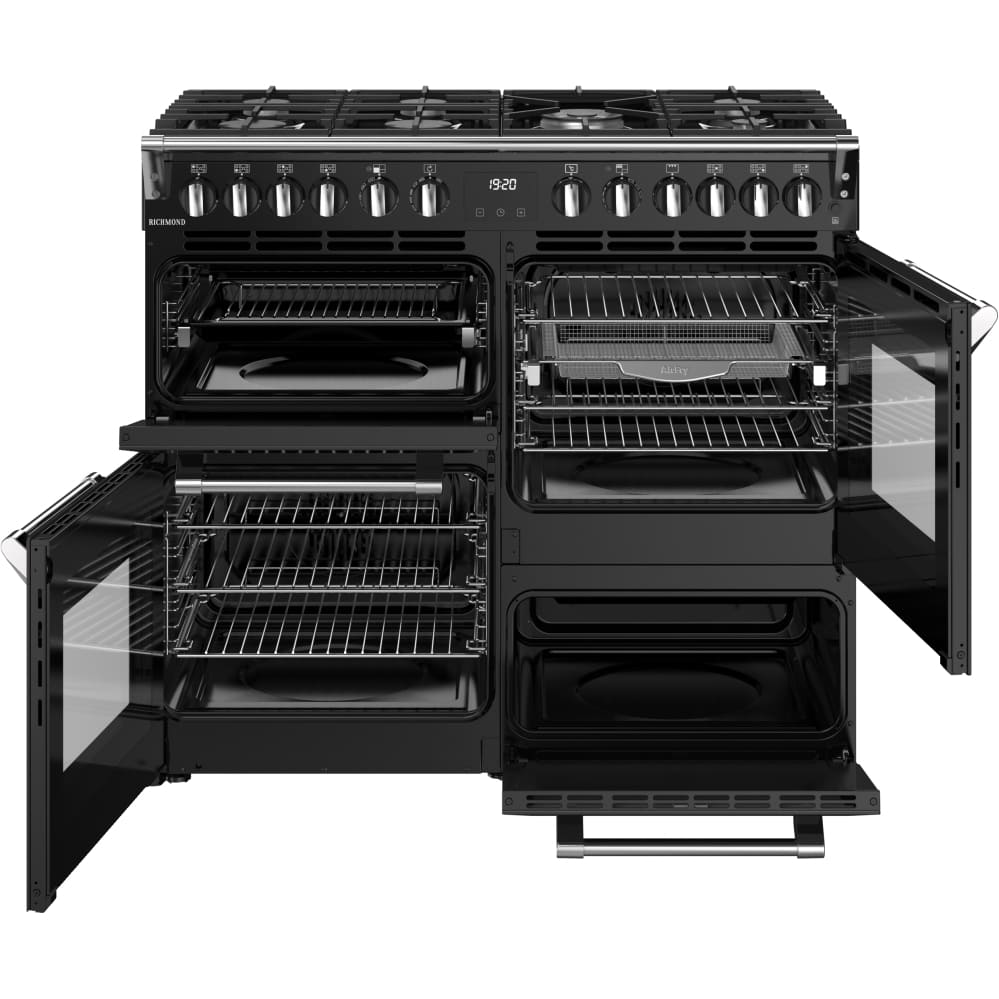 100cm Dual Fuel Stoves Range Cooker, Black, A Rated - Richmond 100DF - London Houseware - 7