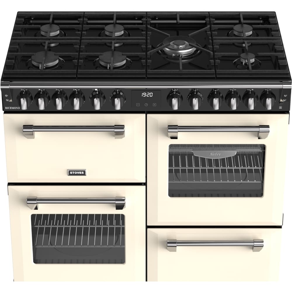 100cm Dual Fuel Stoves Range Cooker, Cream, A Rated - RCA RICH 100DF CRM - London Houseware - 6