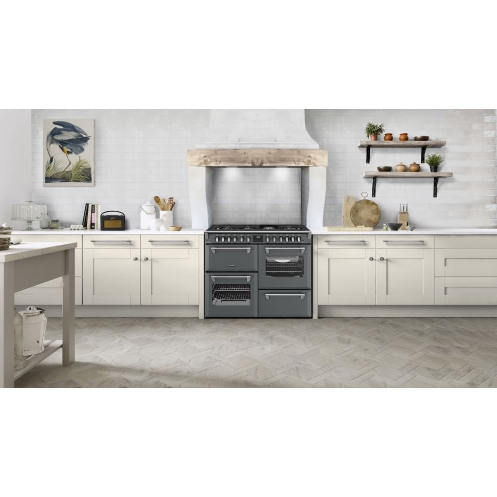 110cm Dual Fuel Stoves Range Cooker, Grey, A Rated - RCA RICH 110DF ANT - London Houseware - 9