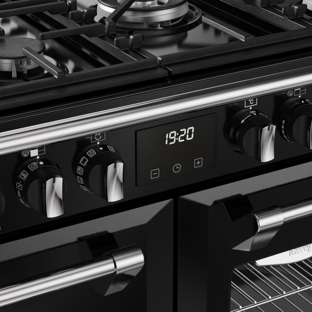 110cm Dual Fuel Stoves Range Cooker, Black, A Rated - RCA RICH 110DF BLK - London Houseware - 10