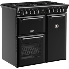 90cm Dual Fuel Stoves Range Cooker, Black, A Rated - DX RCA RICH 90DF BLK - London Houseware - 3