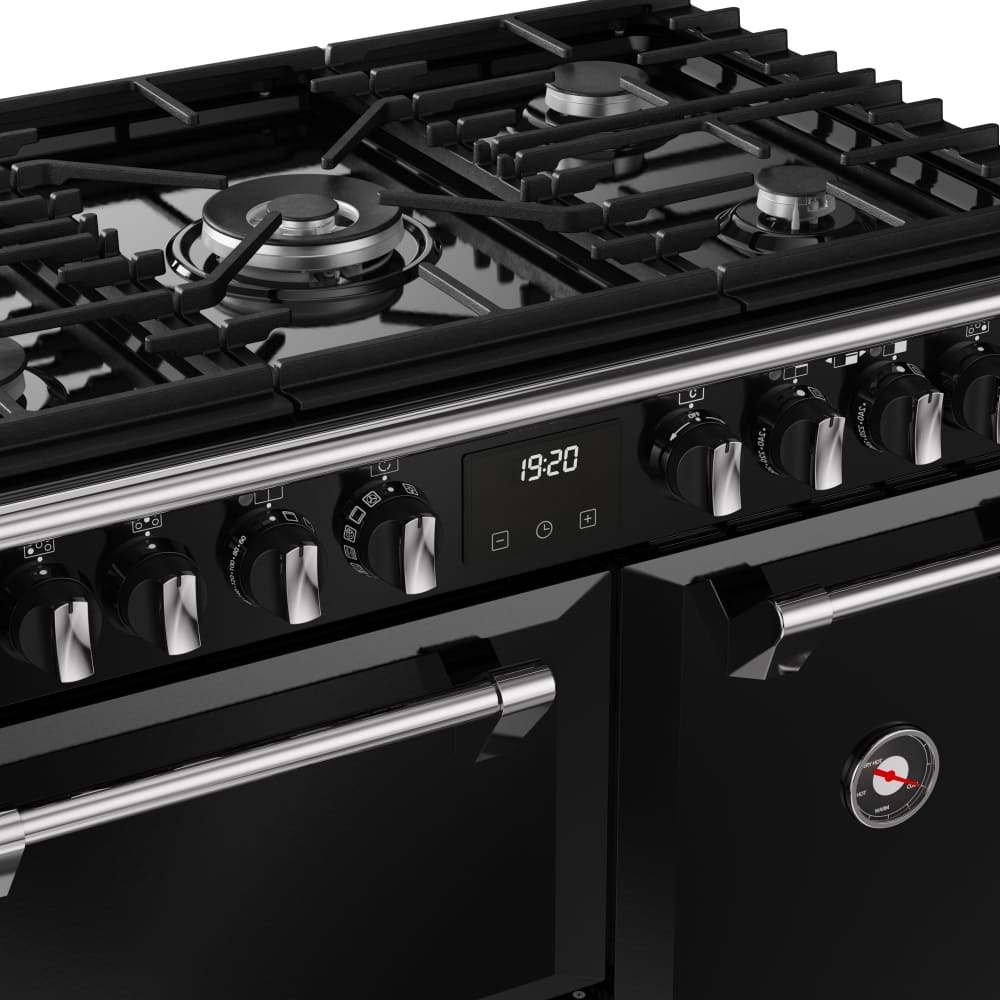 90cm Dual Fuel Stoves Range Cooker, Black, A Rated - DX RCA RICH 90DF BLK - London Houseware - 10