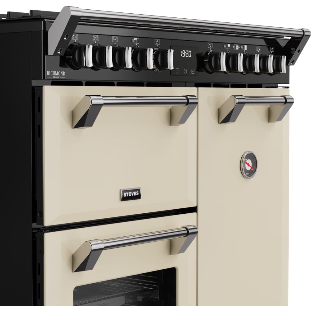 90cm Dual Fuel Stoves Range Cooker, Cream, A Rated - DX RCA RICH 90DF CRM - London Houseware - 6