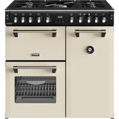 90cm Dual Fuel Stoves Range Cooker, Cream, A Rated - DX RCA RICH 90DF CRM - London Houseware - 1