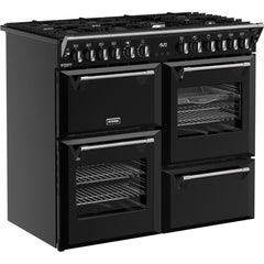 100cm Dual Fuel Stoves Range Cooker, Black, A Rated - DX RCA RICH 100DF BLK - London Houseware - 2