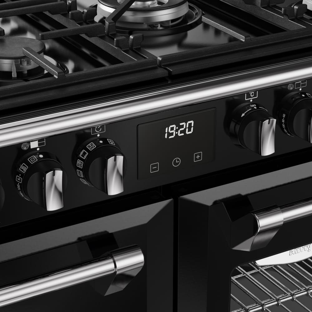 100cm Dual Fuel Stoves Range Cooker, Black, A Rated - DX RCA RICH 100DF BLK - London Houseware - 10