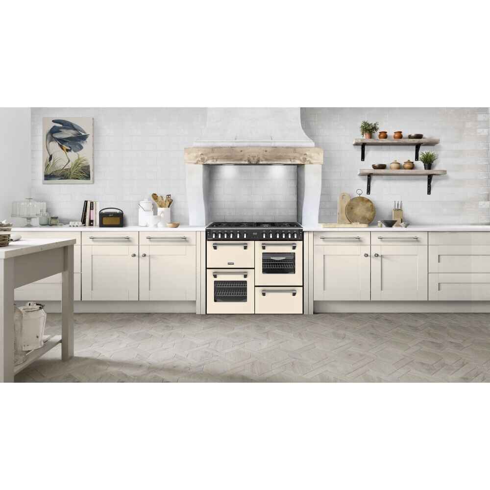 100cm Dual Fuel Stoves Range Cooker, Cream, A Rated - DX RCA RICH 100DF CRM - London Houseware - 9