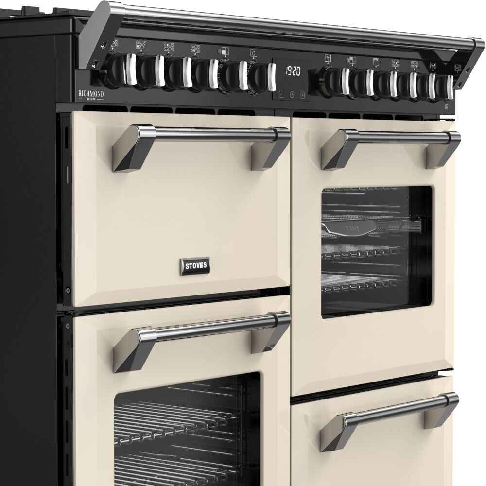 100cm Dual Fuel Stoves Range Cooker, Cream, A Rated - DX RCA RICH 100DF CRM - London Houseware - 6