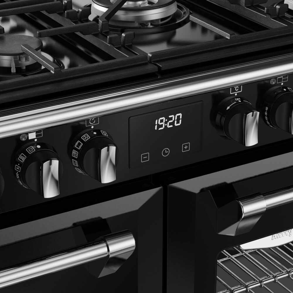 110cm Dual Fuel Stoves Range Cooker, Black, A Rated - DX RCA RICH 110DF BLK - London Houseware - 12