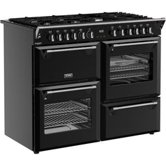 110cm Dual Fuel Stoves Range Cooker, Black, A Rated - DX RCA RICH 110DF BLK - London Houseware - 2