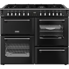 110cm Dual Fuel Stoves Range Cooker, Black, A Rated - DX RCA RICH 110DF BLK - London Houseware - 1