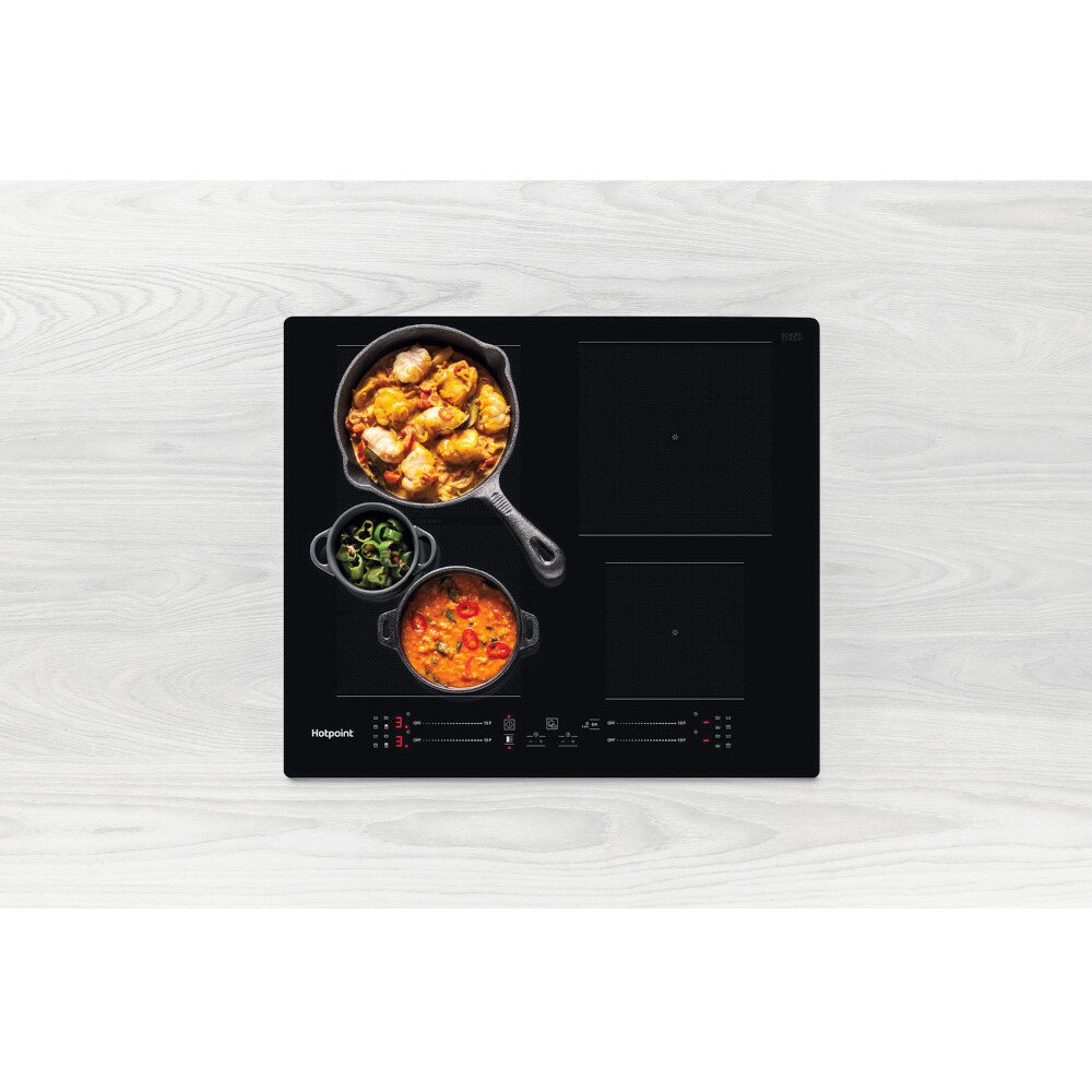 59cm Black 4 Zone Induction Hob, Frameless - Hotpoint TS 5760F NE - Naamaste London Homewares - 8