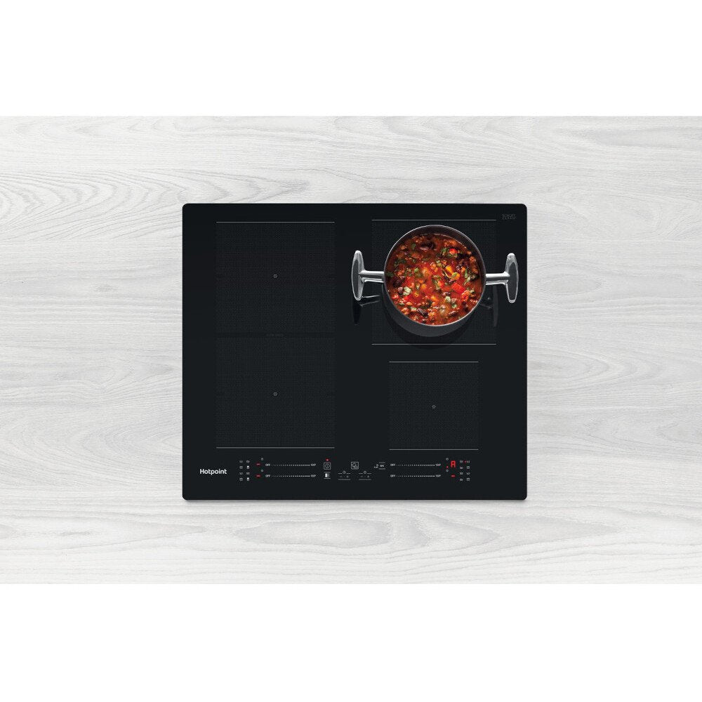 59cm Black 4 Zone Induction Hob, Frameless - Hotpoint TS 5760F NE - Naamaste London Homewares - 7