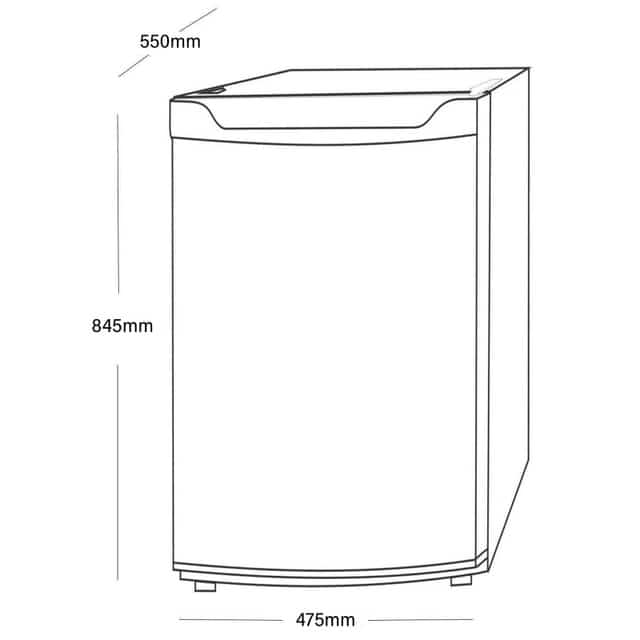 83L White Under Counter Fridge with 3* Ice Box - SIA LFIWH