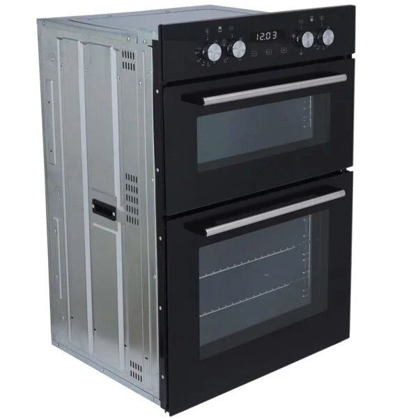 SIA 60cm Black Built In Double Oven And Stainless Steel 70cm 5 Burner Gas Hob - London Houseware - 5