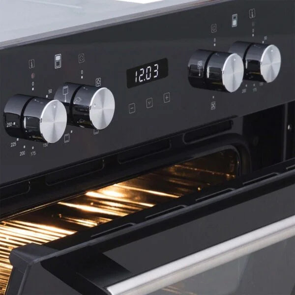 SIA 60cm Black Built In Double Oven And Stainless Steel 70cm 5 Burner Gas Hob - London Houseware - 4