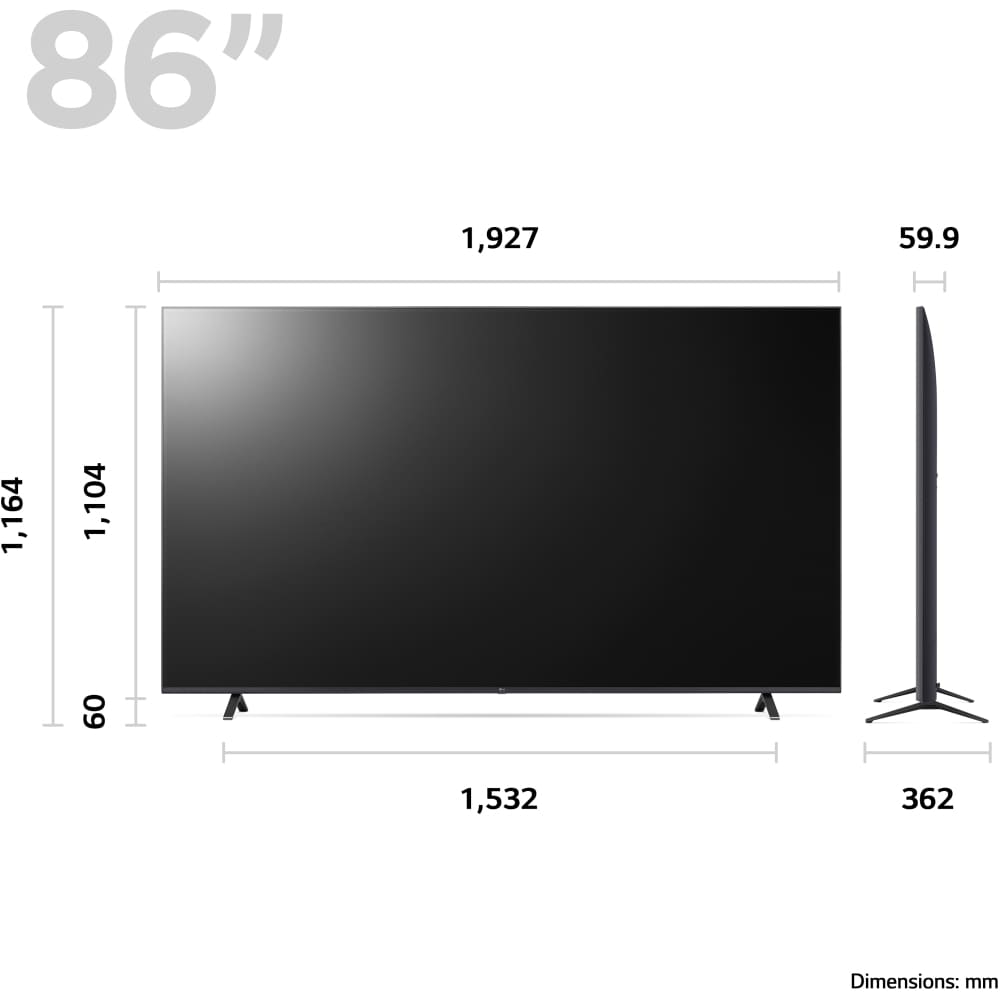 LG Smart TV, 86 Inch LED UHD - 86UR78006LB - London Houseware - 2