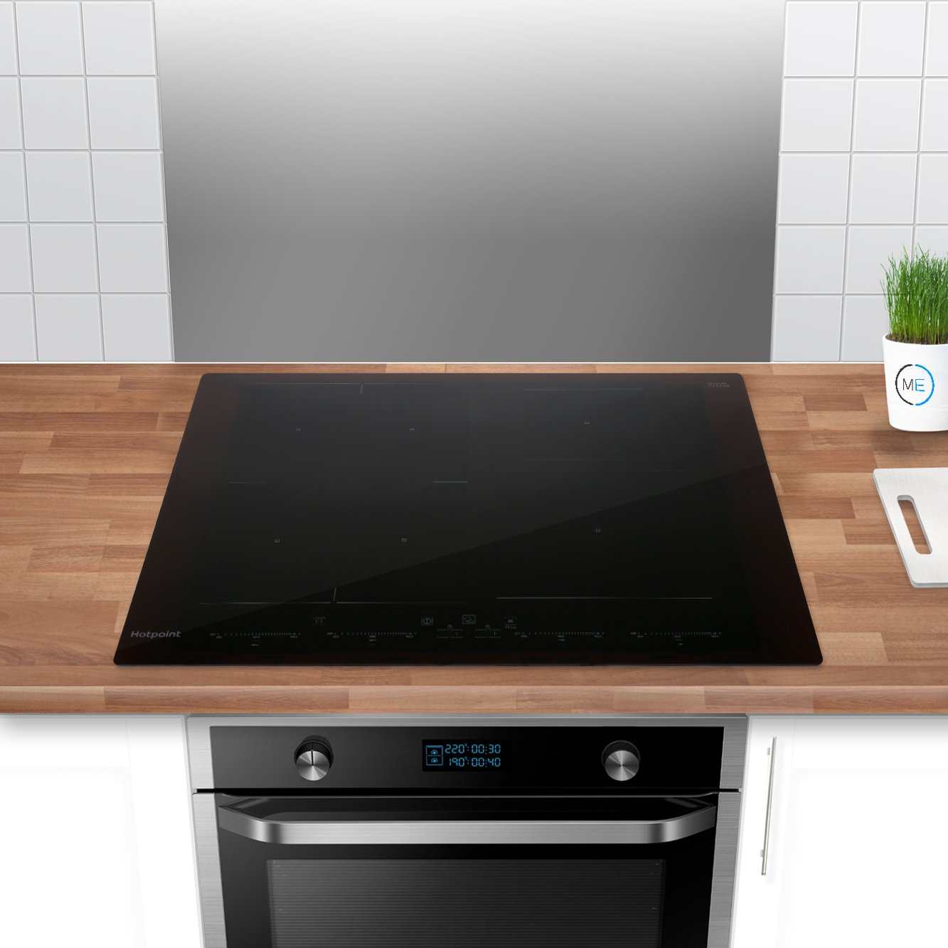 60cm 4 Zone Induction Hob, Black - Hotpoint ACO 654 NE - Naamaste London Homewares - 2