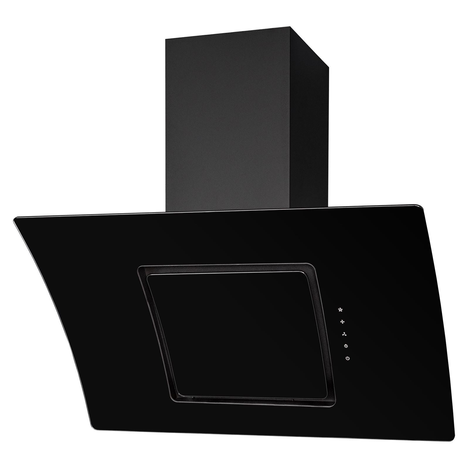 90cm Black Angled Cooker Hood / Extractor Fan - SIA AT91BL - London Houseware - 1