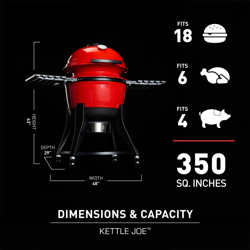 Red Charcoal BBQ Grills, Cover, Fire Starters & Accessories Pack - Kamado Joe - Naamaste London Homewares - 15