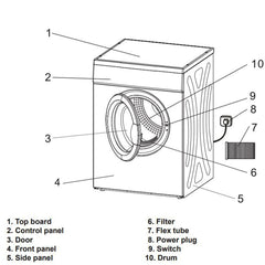 7Kg Vented Tumble Dryer White, Freestanding – Amica ADV7CLCW - London Houseware - 4