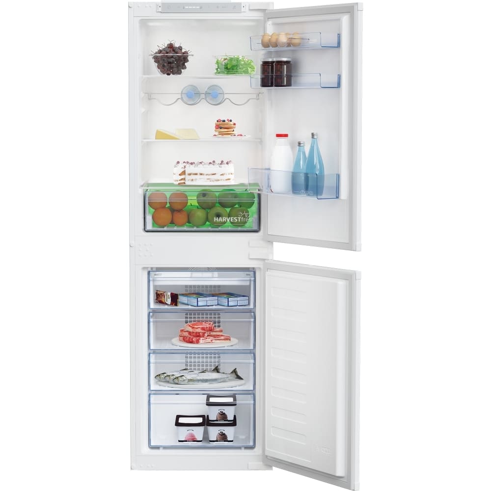 254L Frost Free Integrated Fridge Freezer, Sliding Hinge, White - Beko BCFD4V50 - London Houseware - 1