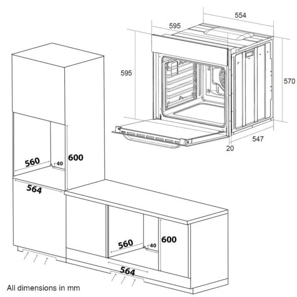 76L Electric Self-Cleaning Oven – SIA BISO12PSS - London Houseware - 7